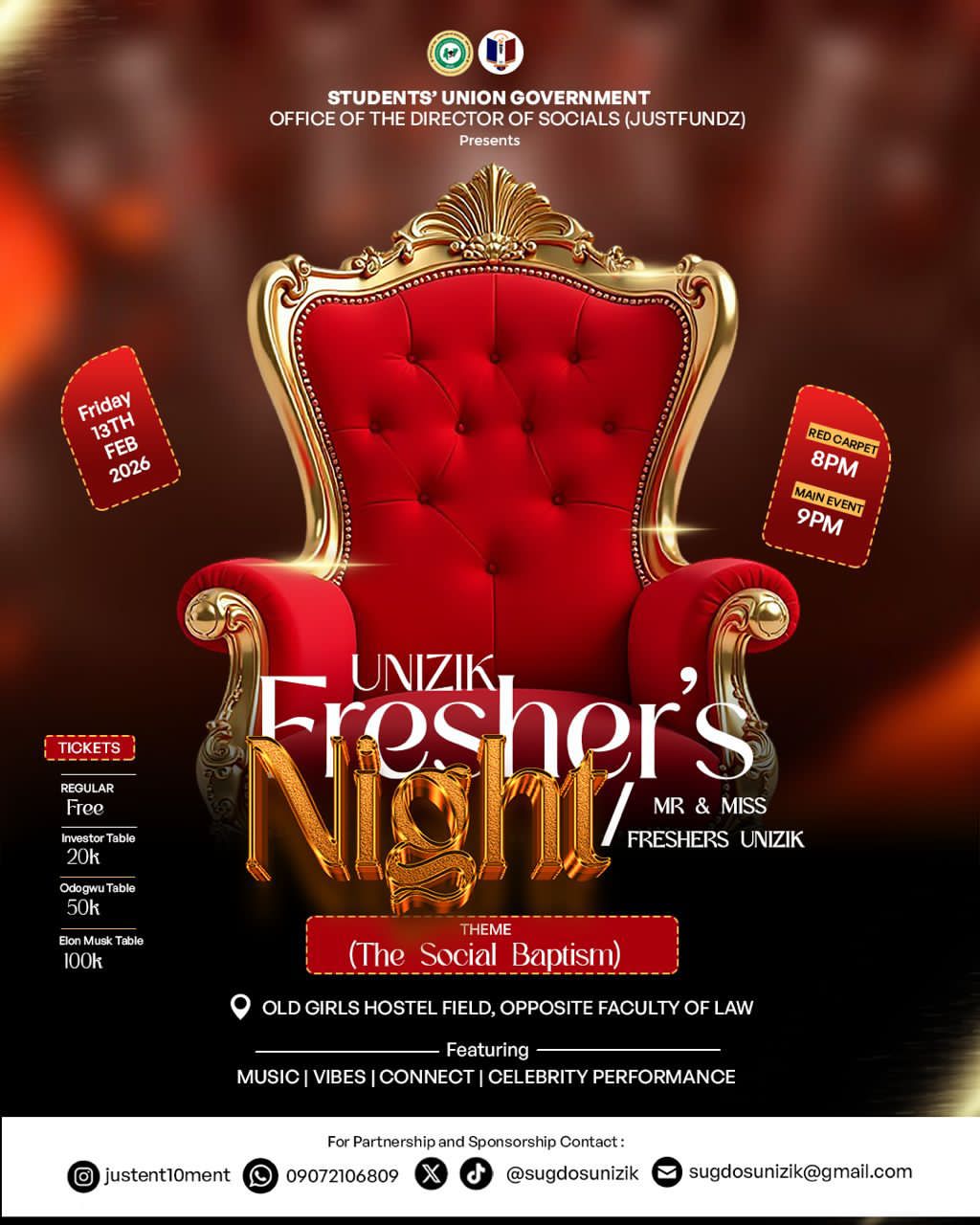 UNIZIK FRESHERS’ NIGHT 2026